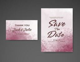 Wedding invitation with abstract watercolor background vector