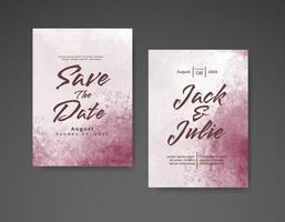 Wedding invitation with abstract watercolor background vector