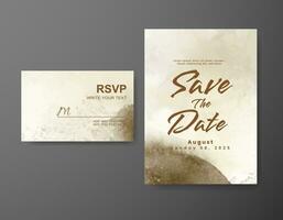 Wedding invitation with abstract watercolor background vector