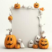 White blank vertical sheet Halloween theme high quality ai generated image photo