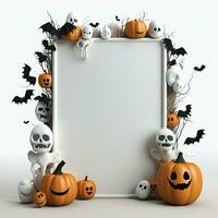 White blank vertical sheet Halloween theme high quality ai generated image photo