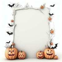 White blank vertical sheet Halloween theme high quality ai generated image photo