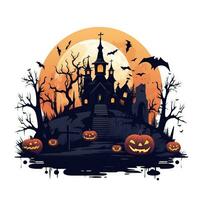 Halloween flat design simple cartoon white background high quality ai generated image photo