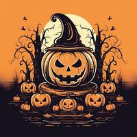 Halloween poster illustration minimalist design high quality ai generated image photo