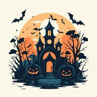 Halloween flat design simple cartoon white background high quality ai generated image photo