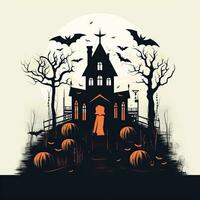 Halloween poster illustration minimalist design high quality ai generated image photo
