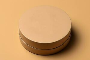 Round kraft box. AI generated photo