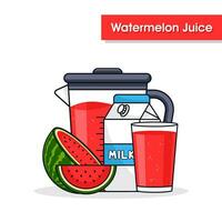 Watermelon juice drink background design illustration vector
