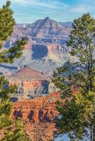 Panorama picture over Grand Canyon with blue sky in Arizona photo