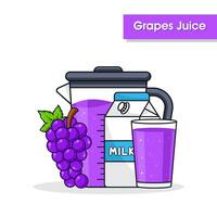 uvas jugo bebida antecedentes diseño ilustración vector