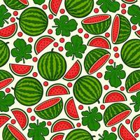 Watermelon fruit seamless pattern background illustration vector