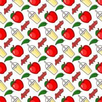 Apple fruit juice seamless pattern background illustration vector