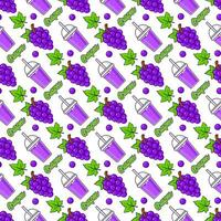 Grapes fruit juice seamless pattern background illustration vector