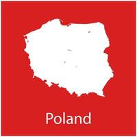 Polonia mapa icono vector