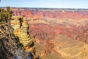 Panorama picture over Grand Canyon with blue sky in Arizona photo