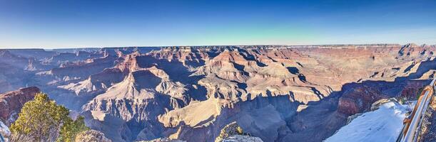 Panorama picture over Grand Canyon with blue sky in Arizona photo