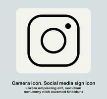 Camera icon. Social media sign icon. Sample gray instagram logo. Camera symbol vector illustration.