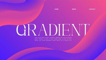 Fluid background abstract with purple and magenta landing page design. vector illustration