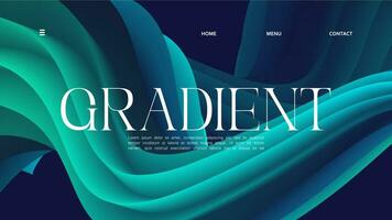 Craft a gradient dynamic landing page design with a fluid abstract background. vector illustration.