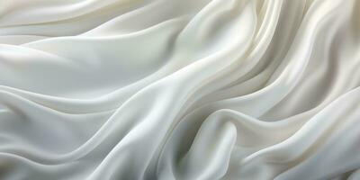 Beautiful smooth elegant wavy white luxury cloth fabric texture, Generative AI photo