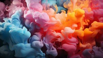 Abstract orange and pink color of paint splash, Generative AI photo