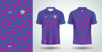 blue purple pink polo sport shirt sublimation jersey template vector