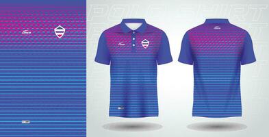 blue purple pink polo sport shirt sublimation jersey template vector