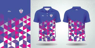 blue purple pink polo sport shirt sublimation jersey template vector