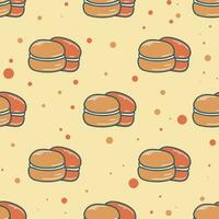 Hand drawn macarons seamless pattern vector