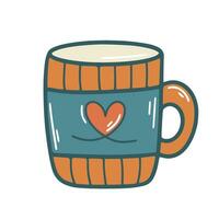 Cozy cup with heart vector illustration