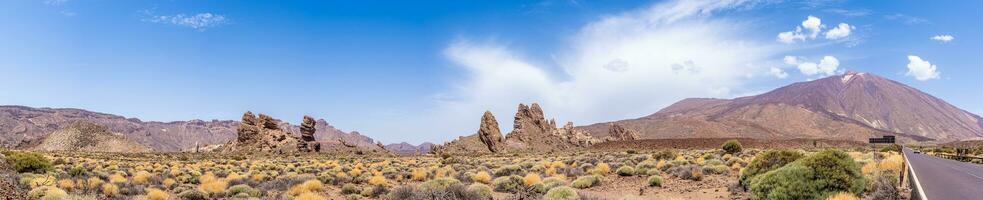 panoramic view of the Teide volcano on a blue sky day in summer photo