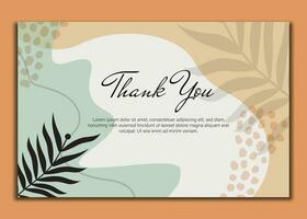 thank you card with beautiful elegant flowers, thank you card with abstract shape illustration, thank you card, save the date card. vector