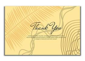 thank you card with beautiful elegant flowers, thank you card with abstract shape illustration, thank you card, save the date card. vector