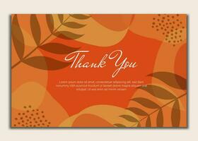 thank you card with beautiful elegant flowers, thank you card with abstract shape illustration, thank you card, save the date card. vector