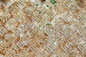 rusty and scratched metal panel background photo