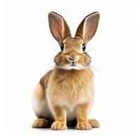 Rabbit isolated on white background. Generative AI photo