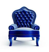 Blue chair isolated on white background. Generative AI photo