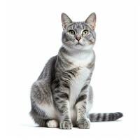 Cat isolated on white background. Generative AI photo