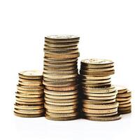 Coins stack. Money pile wealth background. photo