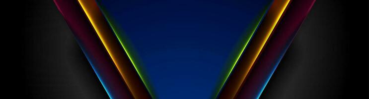 Futuristic technology background with colorful neon glowing lines vector