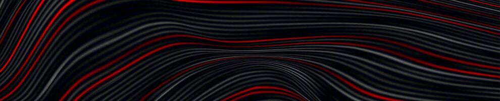 Black red curved smooth wavy lines abstract background vector