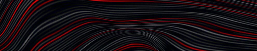 Black red curved smooth wavy lines abstract background vector