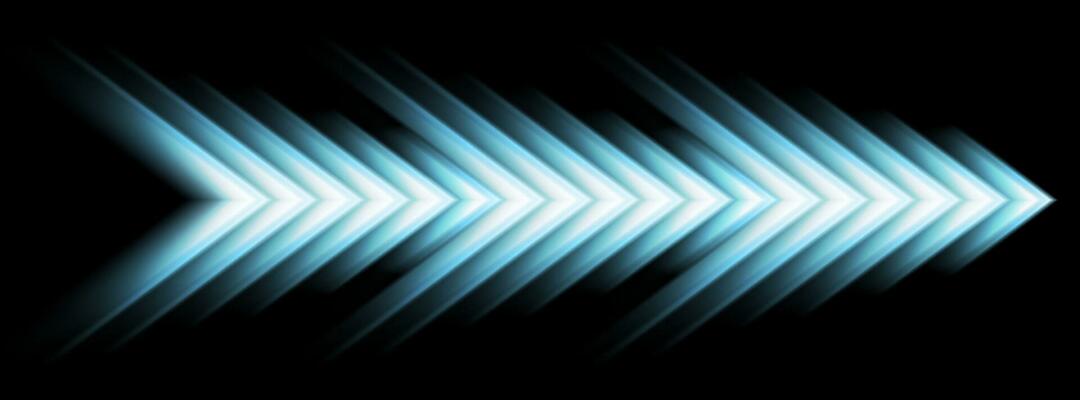 Blue abstract glowing arrows tech vector background