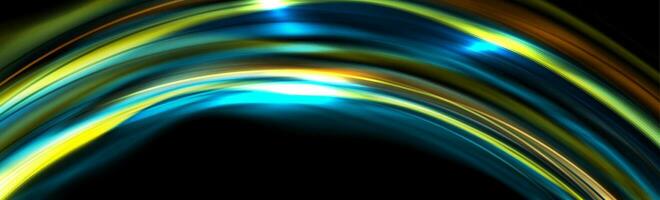 Colorful glossy glowing waves abstract background vector