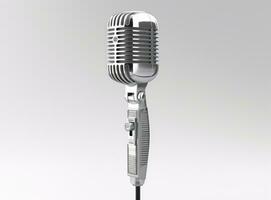 Old microphone isolated on white background. Generative AI photo