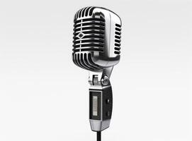 Old microphone isolated on white background. Generative AI photo