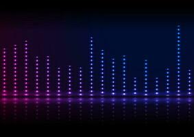 Neon sound wave equalizer abstract background vector