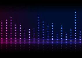 Neon sound wave equalizer abstract background vector