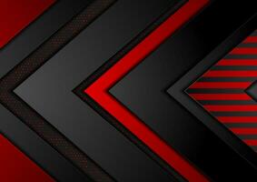 Hi-tech abstract background with red and black arrows vector