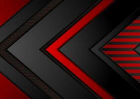 Hi-tech abstract background with red and black arrows vector